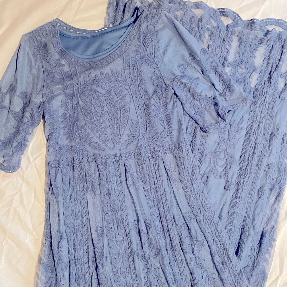 light blue lace dress